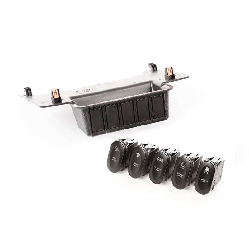 Rugged Ridge Etched Lower 5 Switch Panel Kit | Jeep Wrangler JK (07-18) / JL (18-25) (17235.73)
