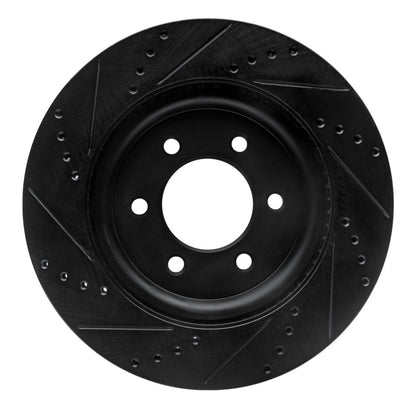 R1 2021-2025 Ford F-150 4WD Front Right Drilled & Slotted Black Brake Rotor | Ford F-150 (21-26) (ECB-54287R)