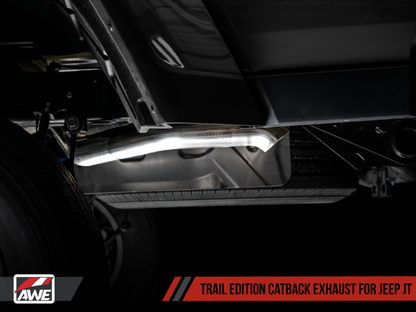 AWE Trail Edition Cat-Back Exhaust (Single Turn-Down Exit): Jeep Gladiator 3.6L V6 2020 - 2025