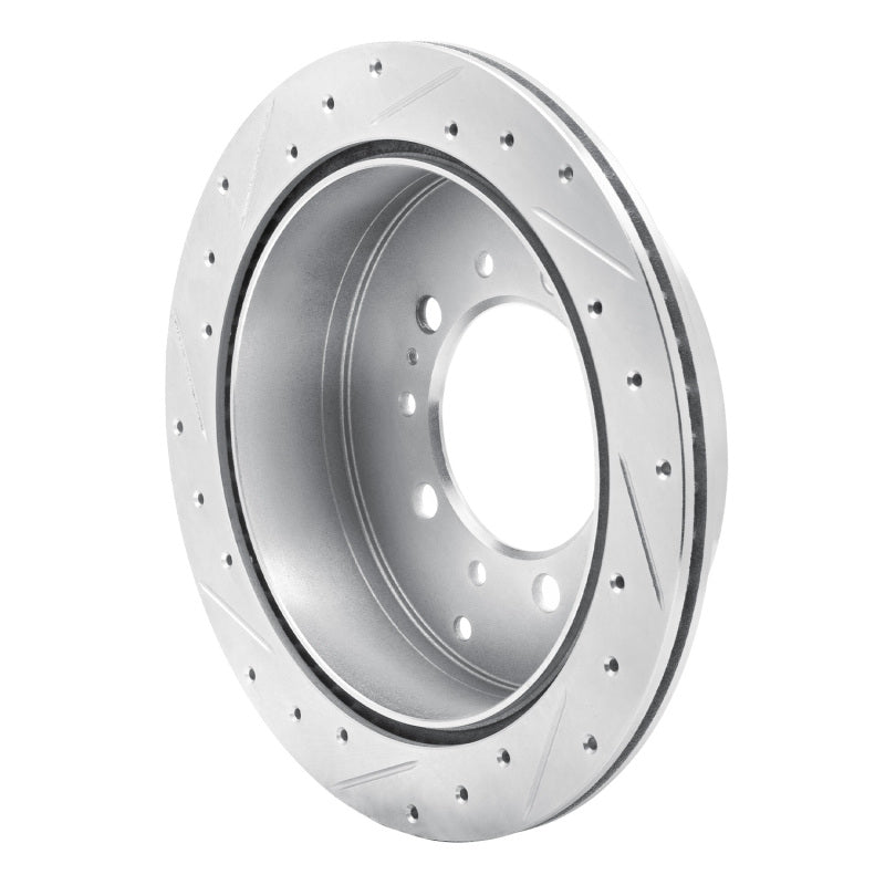 R1 17-21 Toyota Land Cruiser Rear Right Drilled & Slotted Silver Brake Rotor | Toyota Tundra (07-09 / 10-13 / 14-18 / 19-21) (EDZ-76137R)