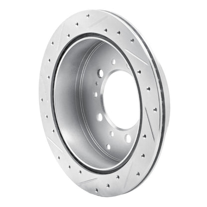 R1 17-21 Toyota Land Cruiser Rear Right Drilled & Slotted Silver Brake Rotor | Toyota Tundra (07-09 / 10-13 / 14-18 / 19-21) (EDZ-76137R)