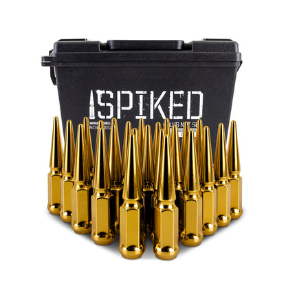 Mishimoto Steel Spiked Lug Nuts | Ford Ranger / Bronco (19-26) M12x1.5 24pc Set | Gold