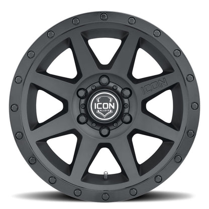 ICON Rebound 17x8.5 6x5.5 25mm Offset 5.75in BS 95.1mm Bore Double Black Wheel | Ford Ranger / Bronco (19-26) (1817859057DB)