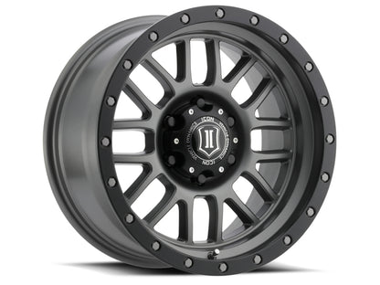 ICON 17x8.5 6x5.5 0mm Offset 4.75in BS Titanium Wheel | Ford Bronco (21-26) (1217858347TT)