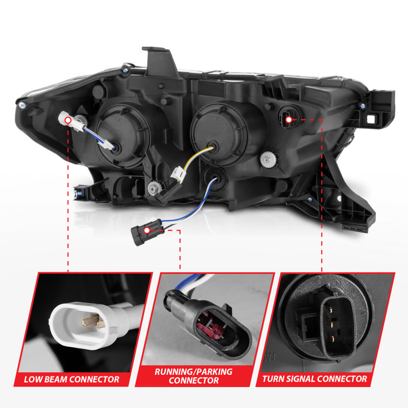 ANZO LED Projector Headlight w/ Light Bar & Sequential Turn | Toyota Tacoma (16-23) (111562)