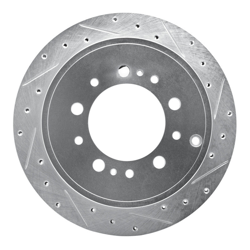 R1 17-21 Toyota Land Cruiser Rear Right Drilled & Slotted Silver Brake Rotor | Toyota Tundra (07-09 / 10-13 / 14-18 / 19-21) (EDZ-76137R)