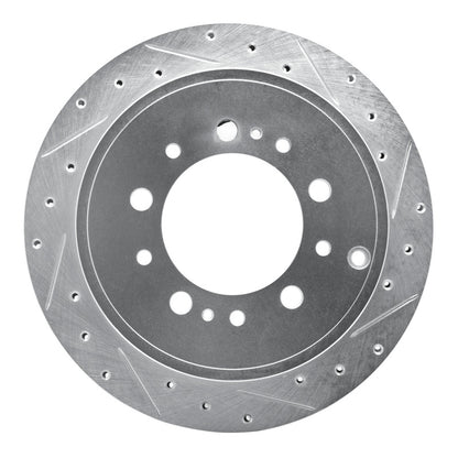 R1 17-21 Toyota Land Cruiser Rear Right Drilled & Slotted Silver Brake Rotor | Toyota Tundra (07-09 / 10-13 / 14-18 / 19-21) (EDZ-76137R)