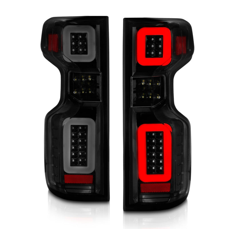 ANZO LED Tail Light Assembly Black Housing Smoke Lens | Chevy Silverado 19-21 (311418)