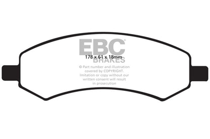 EBC Greenstuff Front Brake Pads: Dodge Dakota (05-10), Durango (07-09) & Ram (06-10)