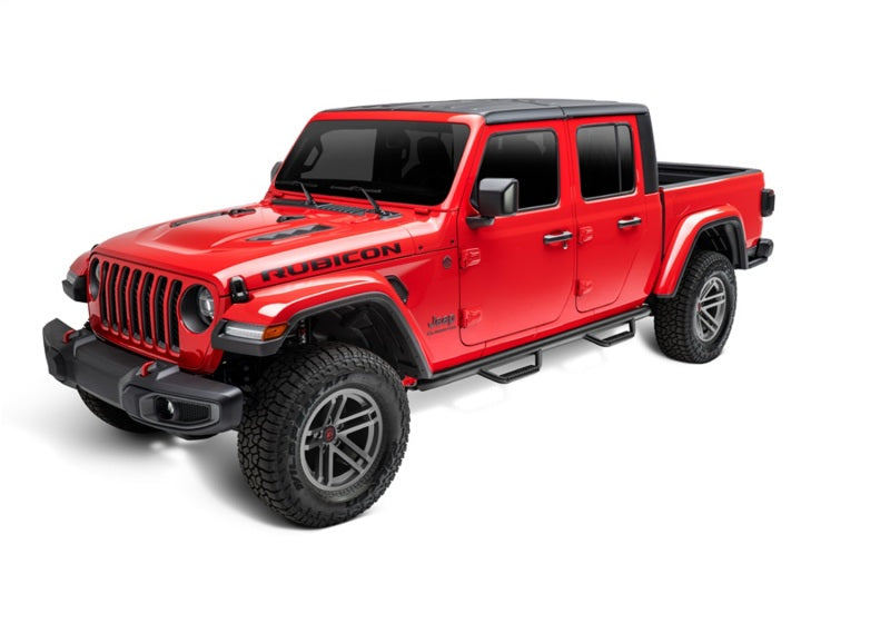 N-Fab Wheel To Wheel Nerf Steps Textured Black (REAR): Jeep Gladiator JT 2020-2025