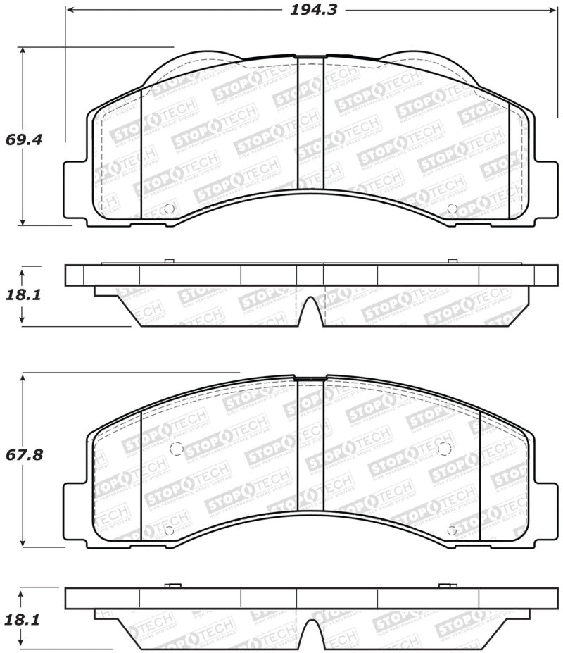StopTech Performance Front Brake Pads | Ford F-150 (09-20) (309.1414)