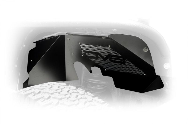 DV8 Offroad Black Aluminum Inner Fender (FRONT): Jeep Wrangler JK 2007-2018