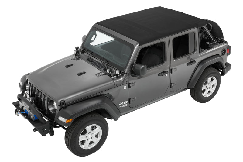 Bestop Trektop Soft Top Premium Black Twill (F&R): Jeep Wrangler JL 2018-2025 2.0L Turbo/3.6L V6
