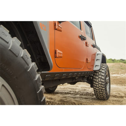 Rugged Ridge Matte Black Polycarbonate Rocker Guard Kit: Jeep Wrangler JK 4-Door (07-18)
