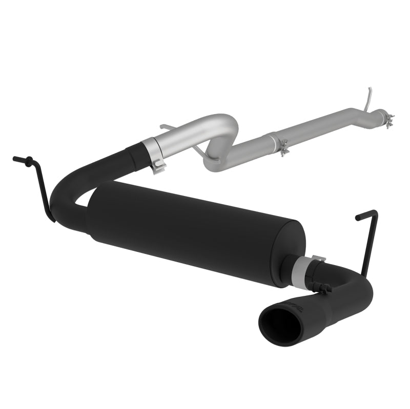MBRP Black Cat Back Single Rear Exit Exhaust: Jeep Wrangler (07-17) / Wrangler JK (18)
