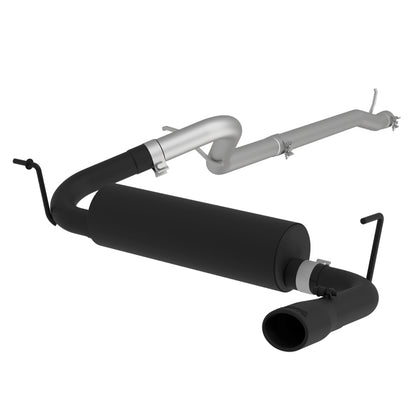 MBRP Black Cat Back Single Rear Exit Exhaust: Jeep Wrangler (07-17) / Wrangler JK (18)