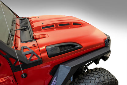 DV8 Offroad Primer Black Heat Dispersion Hood: Jeep Wrangler (18-21) / Gladiator (20-21)