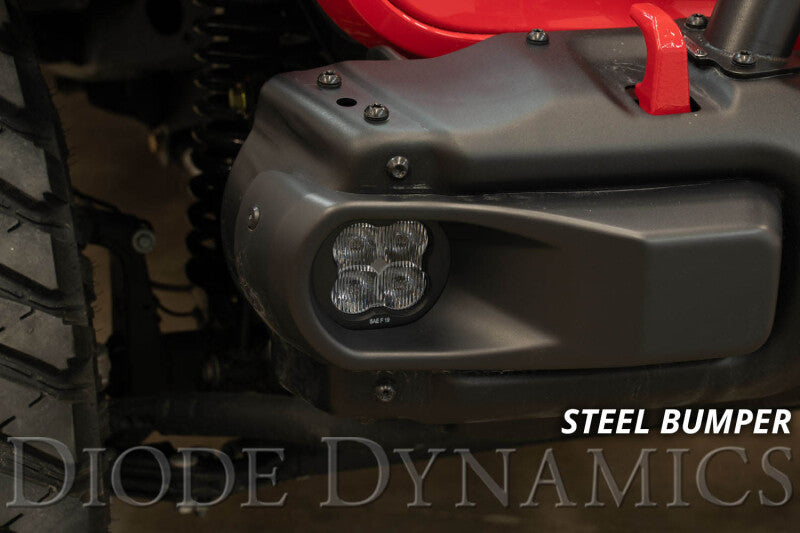 Diode Dynamics SS3 Sport LED Fog Light Kit Amber Backlit White (FRONT): Jeep Wrangler JK 2007-2018 / JL 2018-26 / Gladiator JT 2020-24 10th Anniversary Metal Bumper