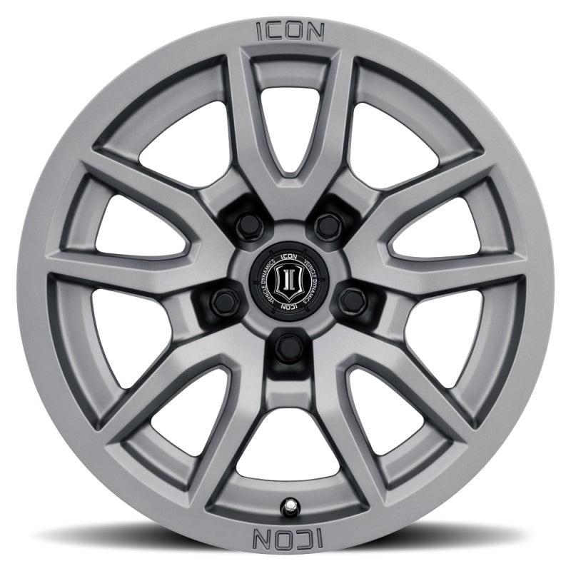 ICON Vector 5 17x8.5 5x5 -6mm Offset Titanium Wheel | Jeep Gladiator JT / Wrangler JL / JK (2617857345TT)