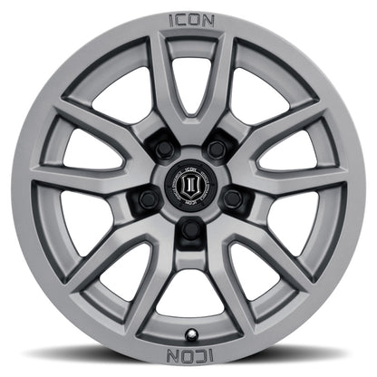 ICON Vector 5 17x8.5 5x5 -6mm Offset Titanium Wheel | Jeep Gladiator JT / Wrangler JL / JK (2617857345TT)