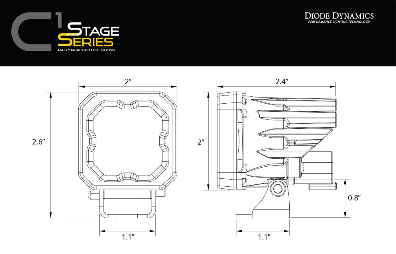 Diode Dynamics 2023+ Chevrolet Colorado SSC1 LED Fog Light Kit | Chevrolet Colorado (23-26) (DD7805)