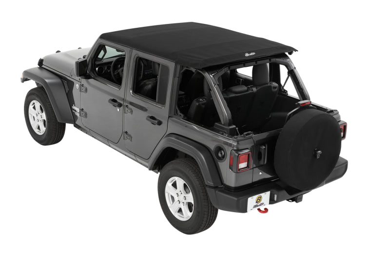 Bestop Trektop Soft Top Premium Black Twill (F&R): Jeep Wrangler JL 2018-2025 2.0L Turbo/3.6L V6