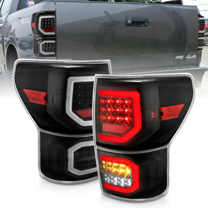 ANZO LED Tail Light Assembly Black Housing w/ Clear Lens Pair | Toyota Tundra (07-13) (311336)
