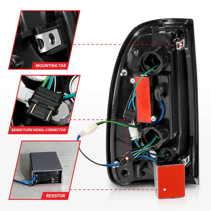 ANZO LED Tail Light Assembly w/ Light Bar Black Housing Clear Lens | Toyota Tundra (00-06) (311411)
