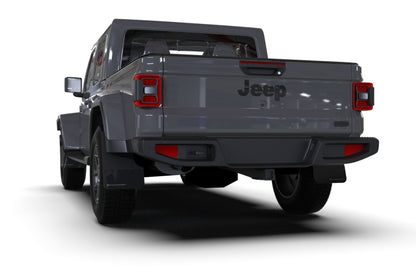 Rally Armor Black Mud Flap: Jeep Gladiator 2020-2024 w/ Metallic Black Logo