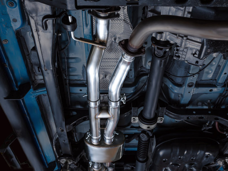 AWE 16-22 Dual Chrome Silver Tips Catback Exhaust w/ BashGuard | Toyota Tacoma (16-19 / 20-23)