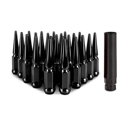 Mishimoto Steel Spiked Lug Nuts | Ford Ranger / Ford Bronco (19-26) M12 x 1.5 24pc Set Black (MMLG-SP1215-24BK)