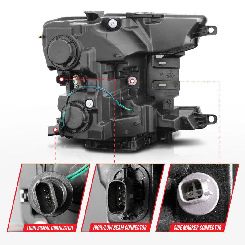 ANZO Projector Headlight Set w/ Plank Style Switchback Black Housing | Ford F-150 (18-20) (111509)
