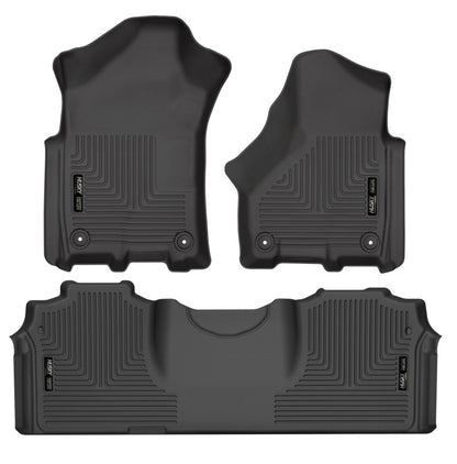 Husky Liners Black Weatherbeater Front and 2nd Seat Floor Liners: Ram 2500 / 3500 2019-2024