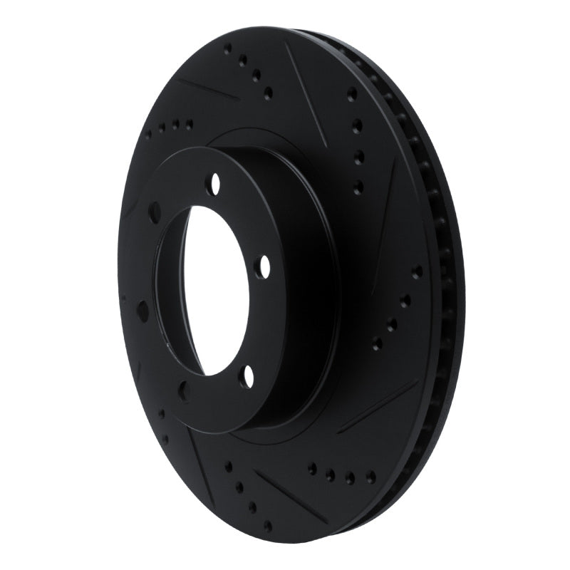 R1 Concepts Front Right Drilled & Slotted Black Brake Rotor | Lexus GX470 (06-09) (ECB-76126R)