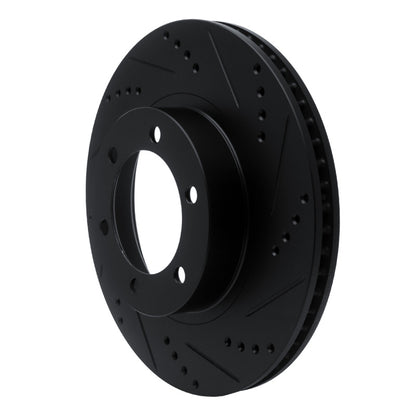 R1 Concepts Front Right Drilled & Slotted Black Brake Rotor | Lexus GX470 (06-09) (ECB-76126R)