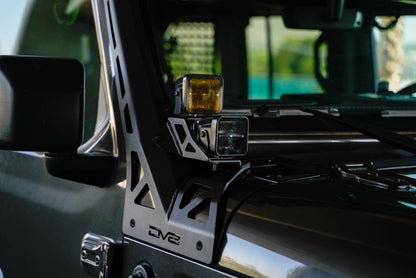 DV8 Offroad A-Pillar Dual Light Pod Mounts | Jeep Gladiator JT / Wrangler JL (20-25)
