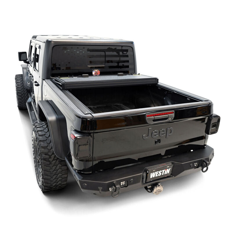 Westin Black Hard Tri-Fold Tonneau Cover: Jeep Gladiator JT 2020-2022 4WD 5ft Bed