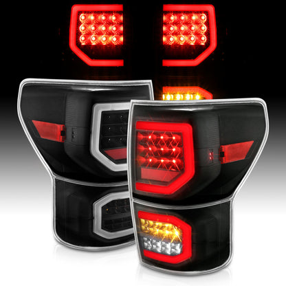 ANZO LED Tail Light Assembly Black Housing w/ Clear Lens Pair | Toyota Tundra (07-13) (311336)