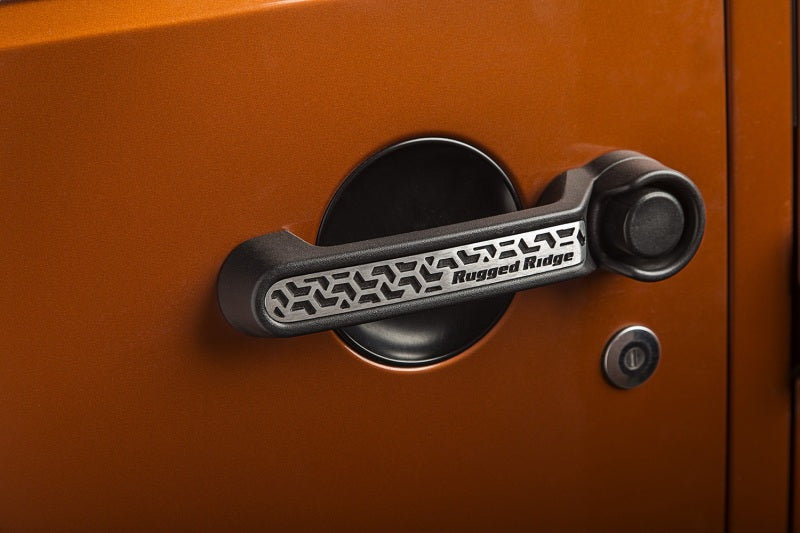 Rugged Ridge Elite Contrast Tread Door Handle Inserts: Fits Most Jeep Wrangler JK Models (2007-2018)