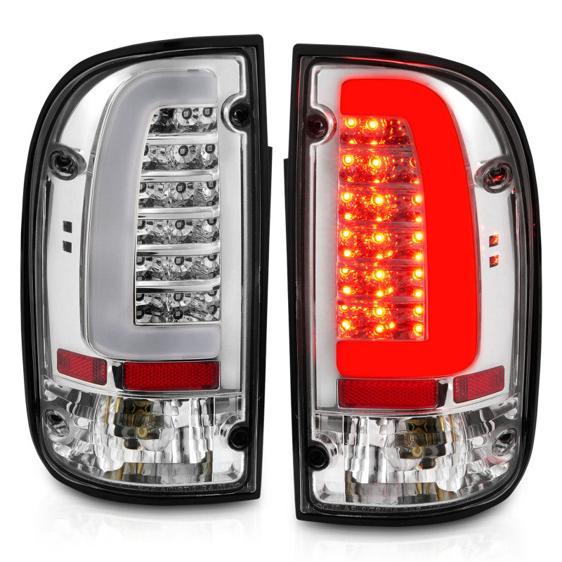 ANZO LED Tail Light Assembly Chrome Housing Clear Lens Pair | Toyota Tacoma (95-00) (311355)