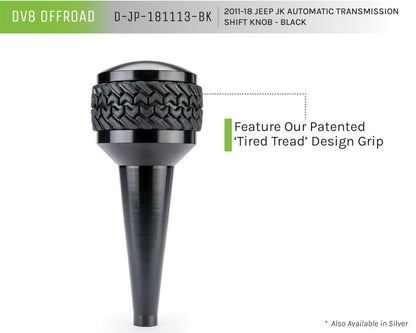 DV8 Offroad Black Shift Knob: Jeep Wrangler (2011-2017) / Wrangler JK (2018)