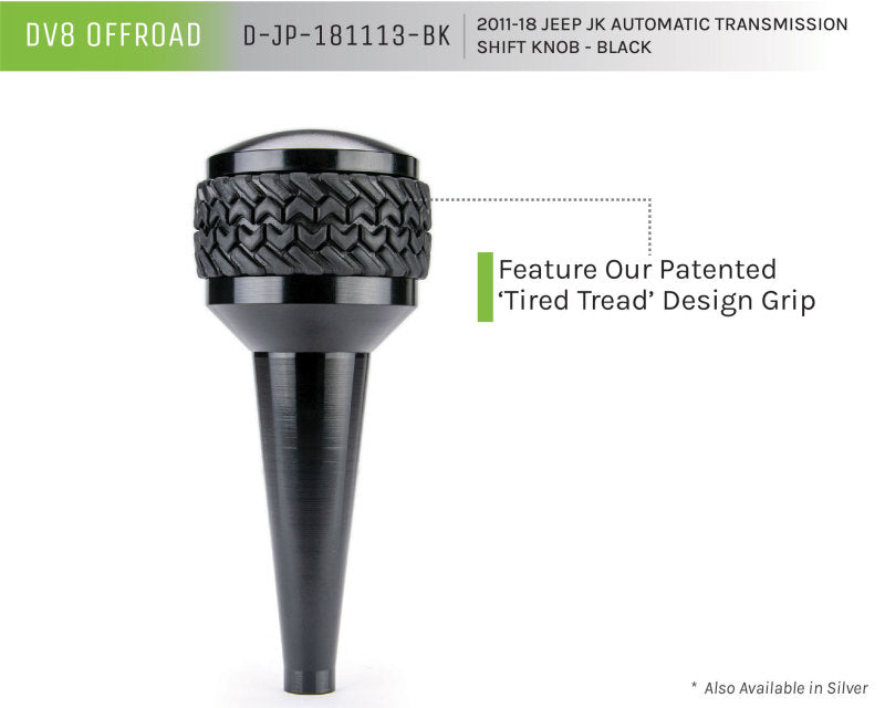 DV8 Offroad Black Shift Knob: Jeep Wrangler (2011-2017) / Wrangler JK (2018)