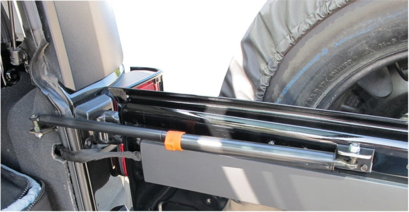 Rampage Rear Door Heavy Duty Gas Strut | Jeep Wrangler JK (07-18) Black (86618)