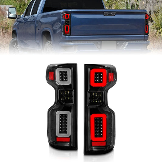 ANZO LED Tail Light Assembly Black Housing Clear Lens G2 | Chevy Silverado (19-21) (311414)