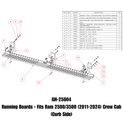 GEN-Y Hitch 11-24 Ram 2500/3500 Crew Cab Running Boards | Ram 2500 (19-25) / 2500 (11-18) / 3500 (19-25) / 3500 (11-18) (GH-25004)