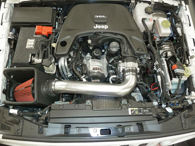 Spectre Air Intake Kit Polished Red Filter (F&R): Jeep Wrangler JL / Gladiator JT 2018-26 3.6L
