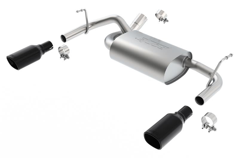 Borla Touring Axle-Back Exhaust System (Black Tips): Jeep Wrangler JK 3.6L V6 2012 - 2018