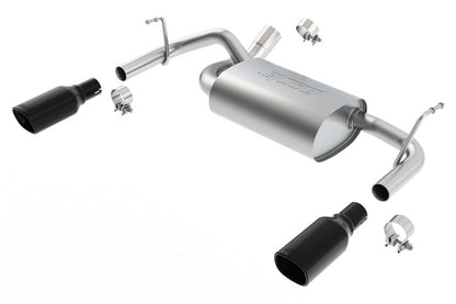 Borla Touring Axle-Back Exhaust System (Black Tips): Jeep Wrangler JK 3.6L V6 2012 - 2018