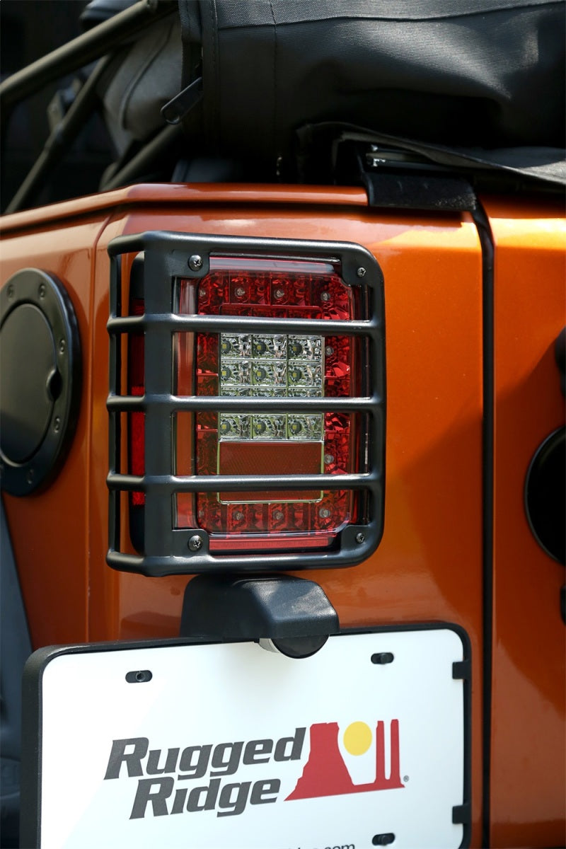 Rugged Ridge Textured Black Tail Light Euro Guards | Jeep Wrangler JK / JL (11226.11)