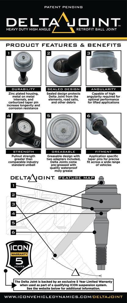 ICON Delta Joint Kit | Toyota FJ / 4Runner / Land Cruiser (07+ / 03+ / 08+) (614551)